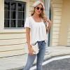 Womens Casual Shirts Loose T Shirts Basic Short Sleeve Crewneck Trendy Tops Cute Clothes Blouse - 4 of 4