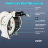 Mojgar Retractable Fuel Hose Reel, 3/4 in × 66 ft Rubber Hose Heavy Duty Steel Auto Rewind - 4 of 4