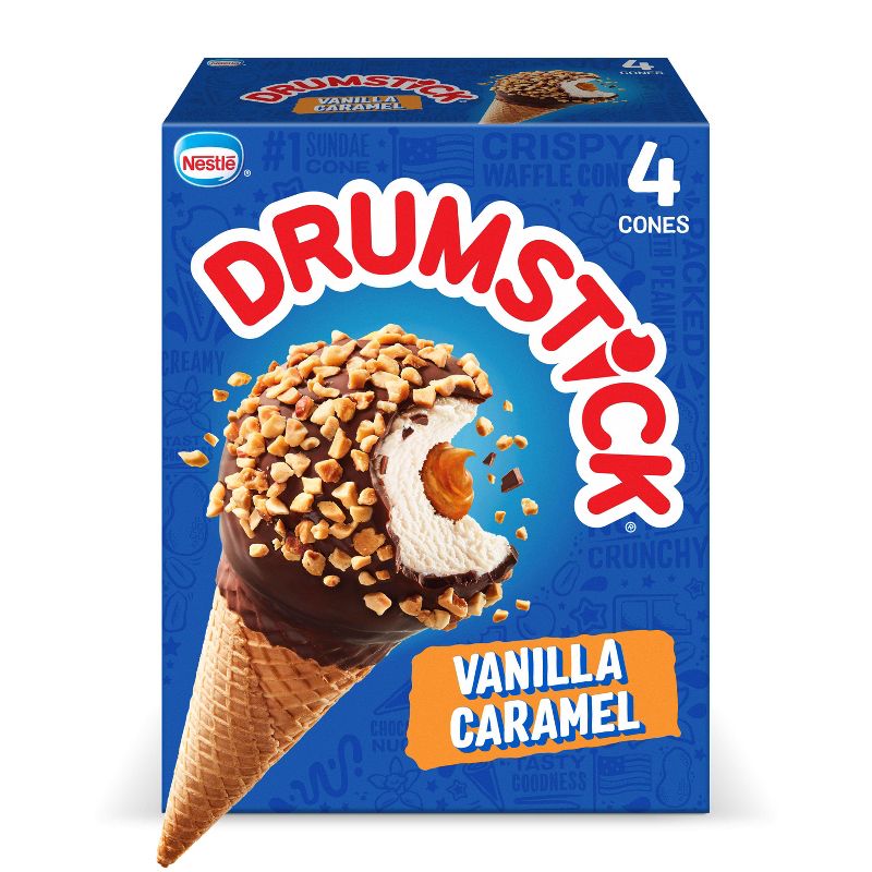 Nestle Vanilla Caramel Drumstick Ice Cream Cone - 4pk, 1 of 14