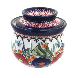 Blue Rose Polish Pottery 1512 Zaklady French Butter Dish - 1 of 2