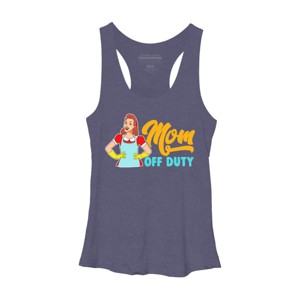 Women's Design By Humans Mom Off Duty Cartoon By savariya Racerback Tank Top - 1 of 2