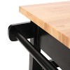 PAGED Kitchen Island with Solid Wood Top, Rolling Kitchen Cart with Spice Rack, Towel Rack and Drawer for Kitchen - 4 of 4