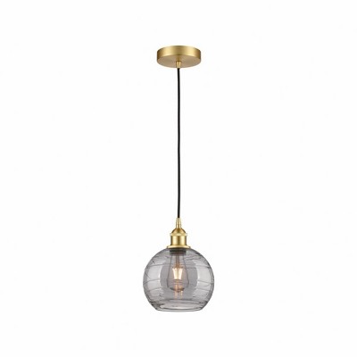 Athens Deco Swirl - 1 Light Mini Pendant In Industrial Style-10.75 Inches Tall and 8 Inches Wide