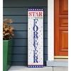 HomeRoots 36" Blue Red And White Solid Wood Stars and Stripes July Fourth Fireworks Porch Sign - 2 of 4