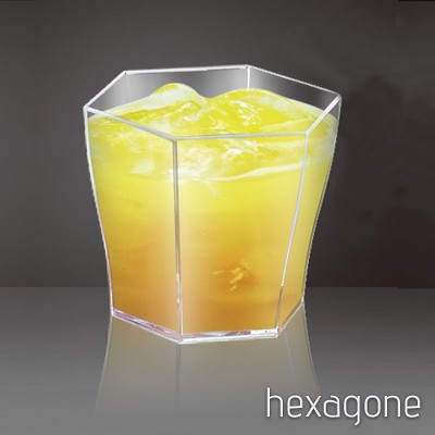 Clear Hexagon Disposable Plastic Dessert Cups - 20 Count