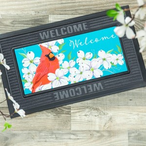 Evergreen Spring Dogwood Cardinal Sassafras Indoor Outdoor Switch Doormat 1'10"x10" Multicolored - 1 of 2