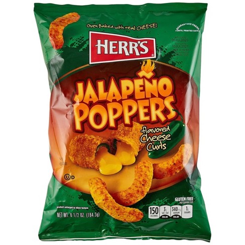 Herr's Jalapeno Poppers Flavored Cheese Curls - 6 Oz Bag (pack Of 3 ...