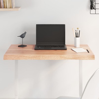 vidaXL Table Top Light Brown 31.5"x23.6"x(0.8"-1.6") Treated Solid Wood Live Edge