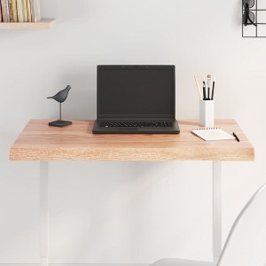 vidaXL Table Top Light Brown 31.5"x23.6"x(0.8"-1.6") Treated Solid Wood Live Edge - 1 of 4