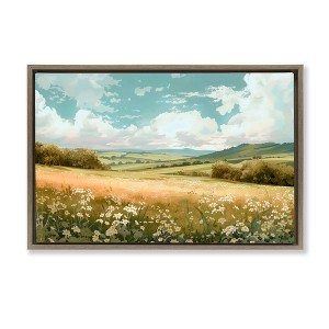 Stupell Industries Scenic Daisy Valley Floating Frame Canvas Art - 1 of 4