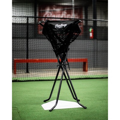 Black Heavy-Duty Softball/Baseball Caddy with Collapsible Frame