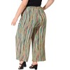 Agnes Orinda Women's Plus Size Boho Palazzo Elastic Waist Stripe Wide Leg Lounge Pants with Pocket - 4 of 4