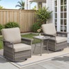 Belord High Back Outdoor Swivel Rocker Chairs Set, Gray Wicker Patio Furniture with 5-Inch Armrests and Thick Cushions for Porch, Deck, Balcony - 3 of 4