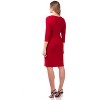 Rekucci Women's Classic Chic Shift Dress – Boat Neck, 3/4 Sleeves, Knee Length, Work to Dinner Outfit - Cherry , 8 - 3 of 4