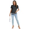Clearlove Maternity Shirts Women's Casual Floral Print Tops Pregnancy Short Sleeve Side Split Top - 3 of 4