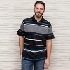 Gioberti Mens Multiple Stripe Polo Shirt With Pocket - Short Sleeve Yarn Dye - 4 of 4