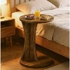 Tribesigns C-Shaped End Table, 19" Farmhouse Round Nightstand, 2-Tier Side Table for Living Room with Storage, for Bedroom,Rustic Brown - 4 of 4