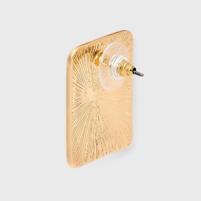 Rhinestone Embedded Rectangle Button Earrings - A New Day' - image 2