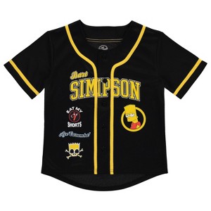 Boys The Simpsons Baseball Jersey - Homer, Bart, Lisa Mesh Button Down Shirt - The Simpsons Mesh Baseball Jersey - 1 of 1