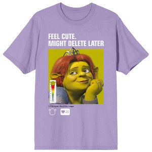 Shrek Fiona Feel Cute Meme Crew Neck Short Sleeve Women's Purple Haze T-shirt - 1 of 3