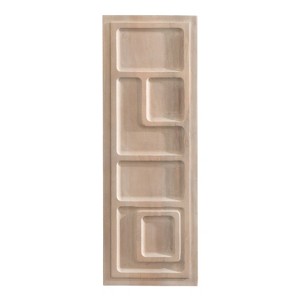 Kate & Laurel All Things Decor 13 "x 36" Yuvan Decorative Carved Wall Art Plaque Light Natural: Modern Scandinavian Style - 1 of 4
