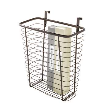 iDesign Axis Over-the-Cabinet Steel Wastebasket 14" Bronze