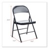 Alera Armless Steel Folding Chair, Supports Up to 275 lb, Black Seat, Black Back, Black Base, 4/Carton - 3 of 4