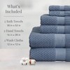 100 Cotton Towel Set 6 Piece Super Soft Absorbent Quick -Bath Towels 30" X 52",Hand Towels 16" X 28", Wash Cloths 12" X 12" - 2 of 4