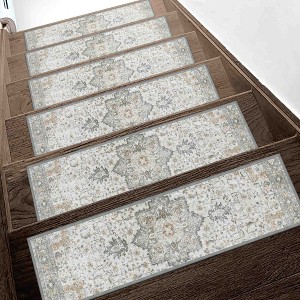 BAGOKIE 15PCS Non-Slip Carpet Stair Treads 8"x30" Mats Indoor for Wooden Steps - 1 of 4