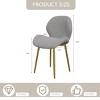 Set of 2 Modern Upholstered Dining Chairs with Gold Metal Legs, Cozy Side Chairs in Teddy Fabric for Kitchen or Dining Room–The Pop Home - 4 of 4