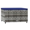 vidaXL Patio Footrests with Cushions 2 pcs Gray Poly Rattan - 3 of 4