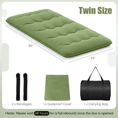 Twin Green Handcrafted Water Resistant Innerspring Futon Pad