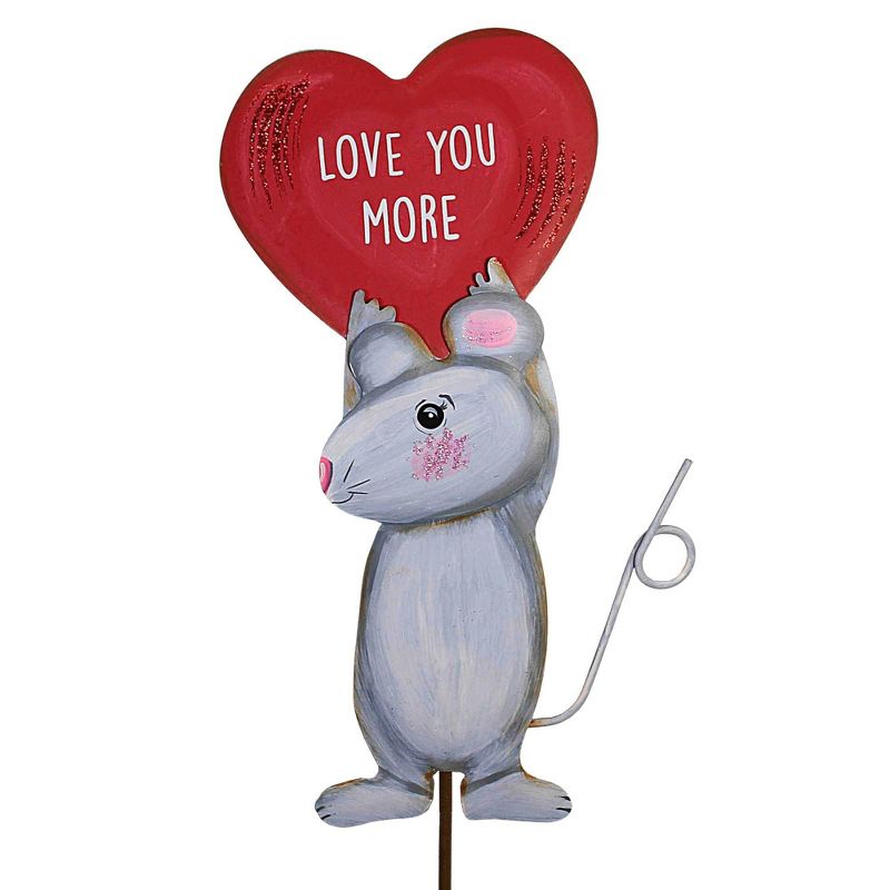 29.5 Inch Love Mice Set/2 Valentine's Day Romance Decorative Garden Stakes, 2 of 4