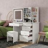 FUFU&GAGA LED Dimmable Mirror Dresser Dressing Table with Drawers Stool - 4 of 4