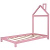 ALEXOUN Twin Size Floor Bed with House-Shaped Headboard for Kids, Wooden Twin Floor Platform Bed Frame with Slat Support,No Box Spring Needed - 4 of 4