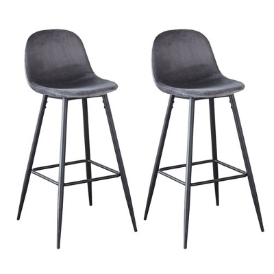 NicBex Set of 2 Bar Stools for Kitchen Island,Modern Velvet Counter Bar Stools with Metal Legs,Bar Chairs for Dining Rooms,Kitchens Islands