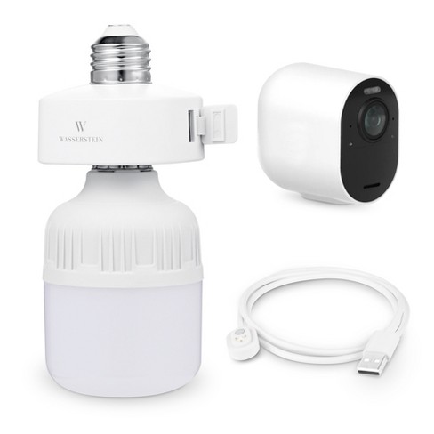 Wasserstein Bulb Socket With Arlo Charging - Plug In Light Socket For Powering Your Arlo Camera - Camera Light Bulb Not Included :