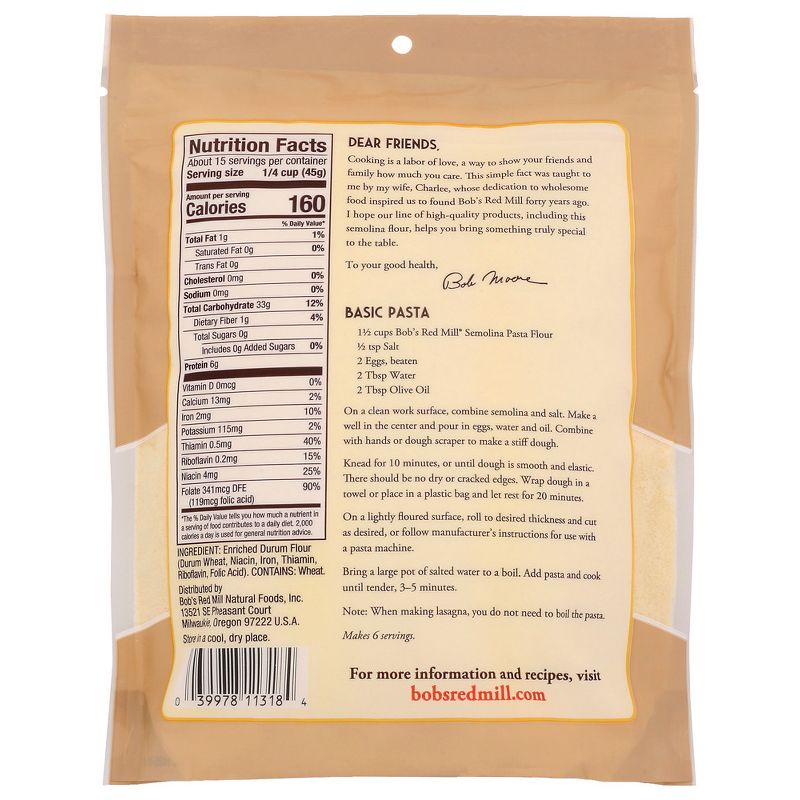 Bob's Red Mill Semolina Flour - Case of 4/24 oz, 3 of 7