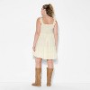 Women's Mini Embroidered Flutter Cap Sleeve Babydoll Dress - Wild Fable™ White - 3 of 3