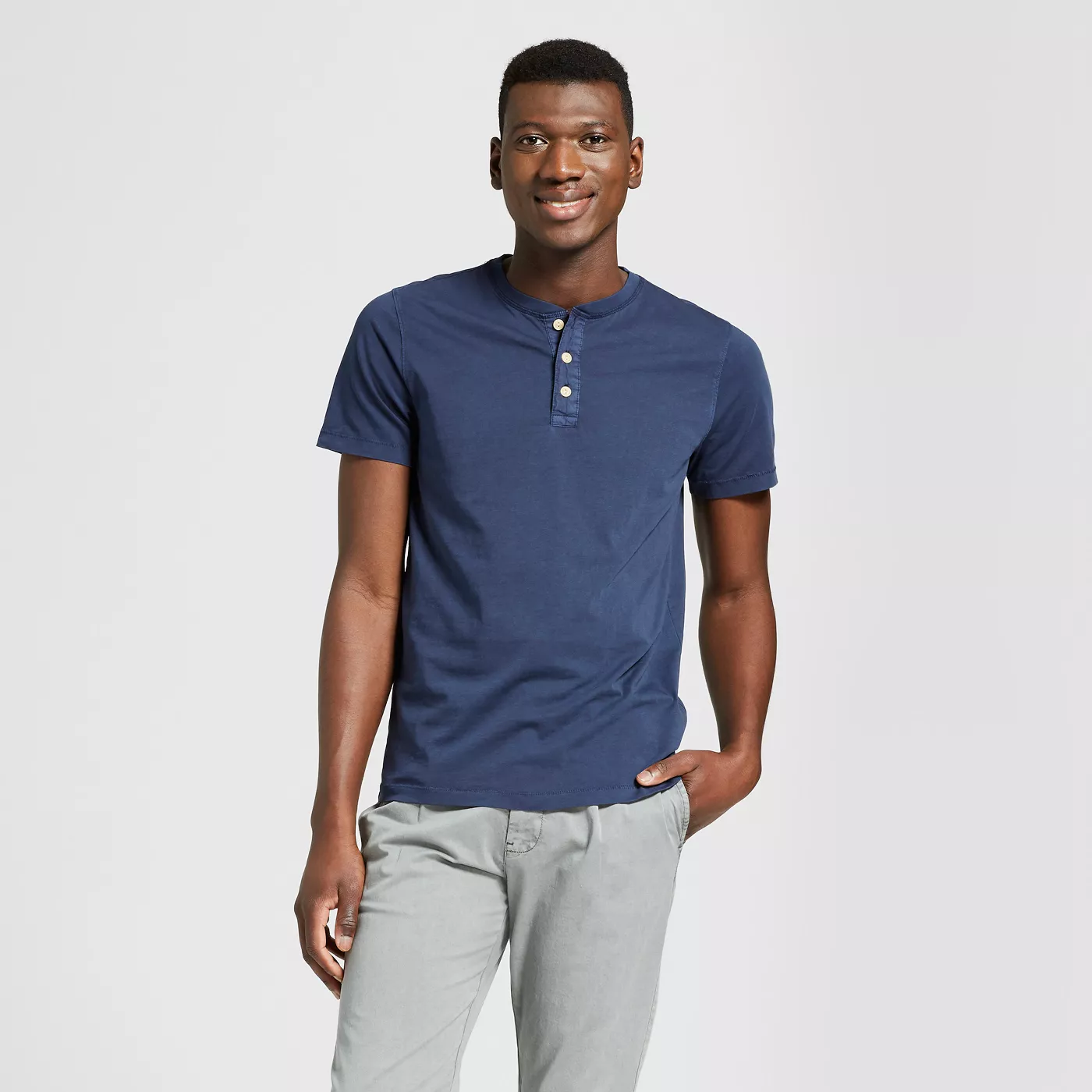 Man outfit inspiration Regular Fit Short Sleeve Henley Shirt - Goodfellow & Co