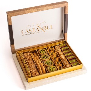 Eastanbul Baklava, Baklava Pastry, Gourmet Assorted Baklava in Gift Box, Middle Eastern Sweets, 1.1lb (500gr) - 1 of 4