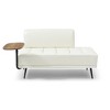 SKRAN Faux Leather Upholstered With side table, 360-degree Swivel tray couch,Window Bench with Metal Legs for Bedroom, Living Room - 4 of 4