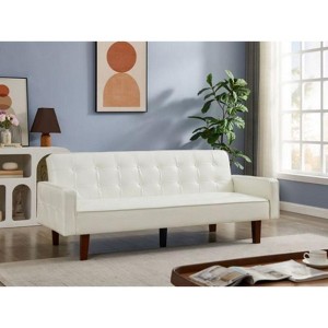 DOMETOUR PU Leather Sofa for Living Room Furniture, Sofa Bed Adjustable Backrest Loveseat Convertible Sofa Sleeper Couch - 1 of 4