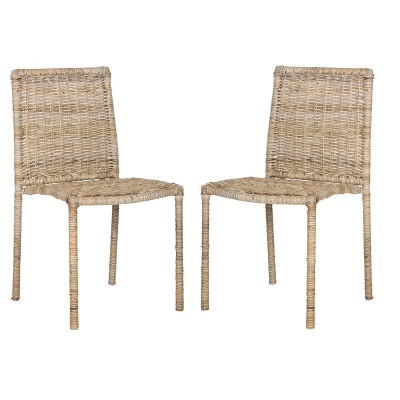 Set of 2 Makassar Side Dining Chair Gray - Safavieh