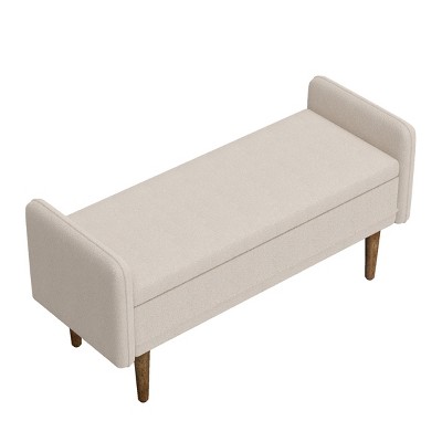 GlasFlength Ottomans and Benches Storage Ottoman Bench Upholstered Tufted Bench Bed Bench Ottomans for Living Room, Beige, 44.5"*17"*21"