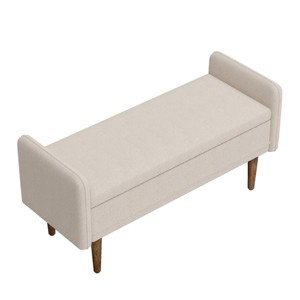 GlasFlength Ottomans and Benches Storage Ottoman Bench Upholstered Tufted Bench Bed Bench Ottomans for Living Room, Beige, 44.5"*17"*21" - 1 of 4