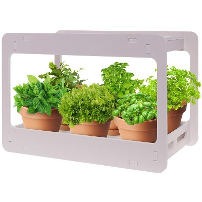 Mindful Design Extra Wide LED Indoor Herb Garden -  At Home Stackable Desk Planter Tabletop Growing System w/ Automatic Timer, Grow Herbs, Succulents & Vegetables , White