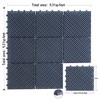 Gulches 36 PCS Patio Interlocking Deck Tiles,  Square Decking Tiles, Striped Plastic Outdoor Flooring Tile for Balcony Porch Backyard, Dark Gray - 3 of 4