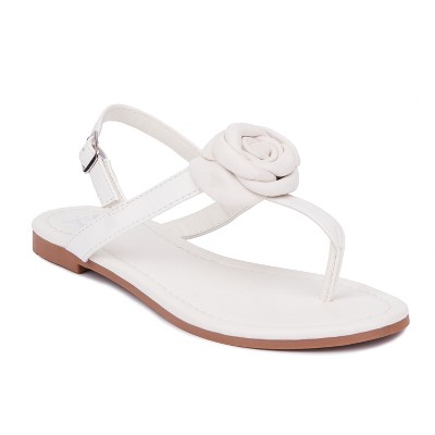 New York & Company Women's Rosette Flat Sandal