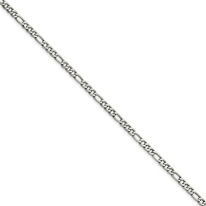 Black Bow Jewelry Men's 5.3mm Stainless Steel Figaro Chain Necklace - 1 of 4